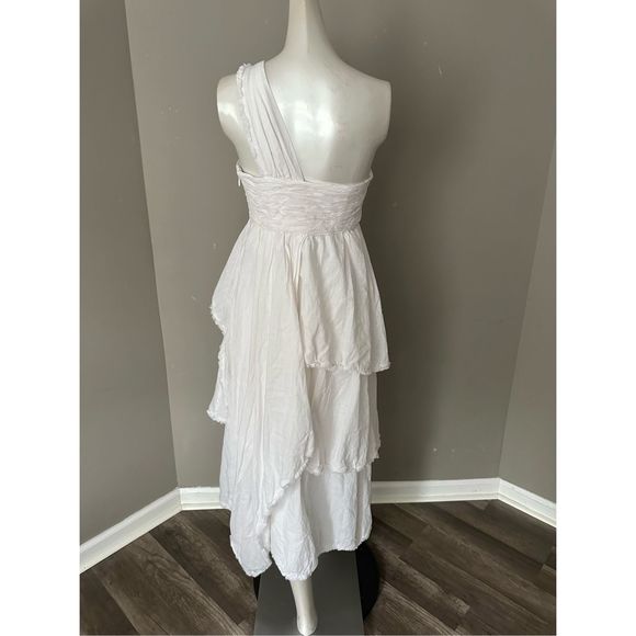 CINQ A SEPT Sori Tiered Cotton One-Shoulder Dress US 0 $465 - Picture 10 of 11